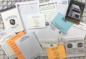 Post-It Notes and glued edge note pads